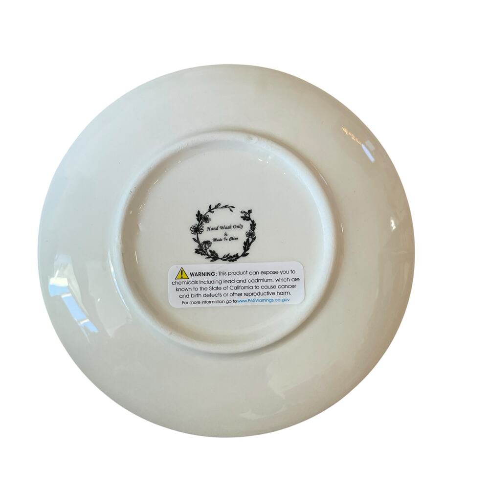 4pc Maxcera Shamrock St Patricks Appetizer Plates 6in Ceramic Green White New - Picture 4 of 5